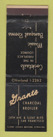 Matchbook Cover - Grant's Charcoal Broiler San Francisco CA WEAR