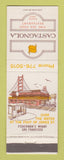 Matchbook Cover - Castagnola Restaurant San Francisco CA