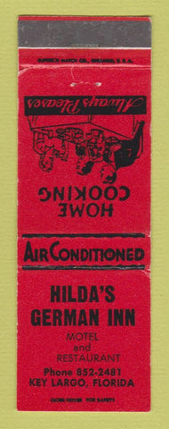 Matchbook Cover - Hilda's German Inn Motel Restaurant Key Largo FL