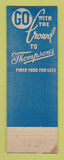 Matchbook Cover - Thompson's Restaurants