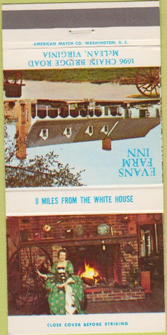 Matchbook Cover - Evans Farm Inn McLean VA 30 Strike