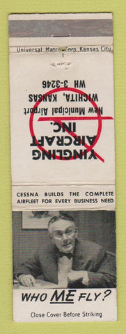 Matchbook Cover - Cessna Airplanes Wichita KS Yingling Aircraft WEAR