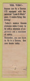Matchbook Cover - Cessna Airplanes Wichita KS Yingling Aircraft WEAR