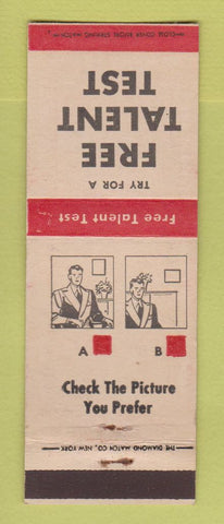 Matchbook Cover - Talent Test Art Instruction Minneapolis MN #1