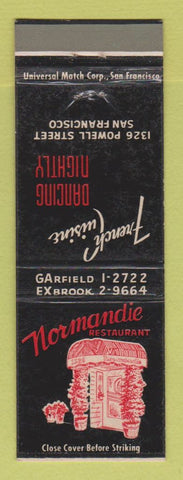 Matchbook Cover - Normandie French Restaurant San Francisco CA