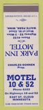 Matchbook Cover - Motel 10 & 52 Park Inn Waite Park St Cloud MN