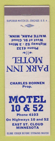 Matchbook Cover - Motel 10 & 52 Park Inn Waite Park St Cloud MN