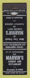 Matchbook Cover - Marvin's Restaurant and Lounge Oakland CA checkers