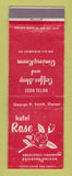 Matchbook Cover - Hotel Rose Roseburg OR