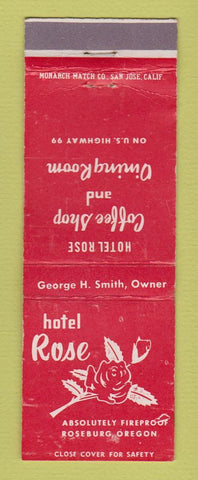 Matchbook Cover - Hotel Rose Roseburg OR
