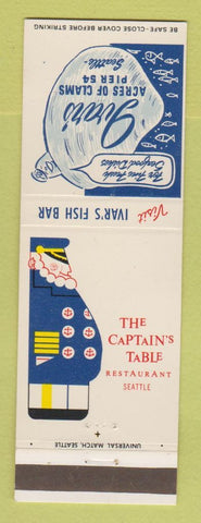 Matchbook Cover - Ivar's Seafood Restaurant Seattle WA Captain's Table