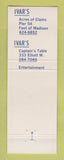 Matchbook Cover - Ivar's Seafood Restaurant Seattle WA Captain's Table