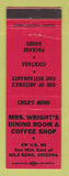 Matchbook Cover - Mrs. Wright's Restaurant Coffee Shop Gila Bend AZ