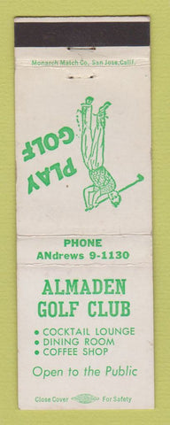 Matchbook Cover - Almaden Golf Club San Jose CA