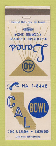 Matchbook Cover - Cal Bowl Bowling Lakewood CA