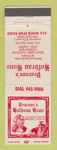 Matchbook Cover - Pearson's Hofbrau Haus Prescott AZ