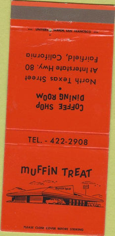 Matchbook Cover - Muffin Treat Fairfield CA 30 Strike