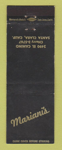Matchbook Cover - Mariani's Santa Clara CA