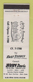 Matchbook Cover - Jerry Davis Travel Service San Jose CA