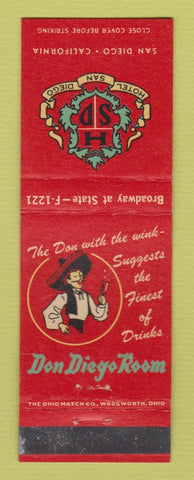 Matchbook Cover - Hotel San Diego CA Don Diego Room