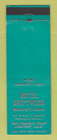 Matchbook Cover - Motel Driftwood Monterey CA