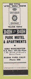 Matchbook Cover - Park Motel Apartments Buena Park CA