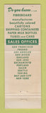 Matchbook Cover - Fibreboard Products CA WA OR