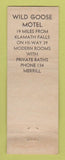Matchbook Cover - Wild Goose Motel Merrill OR