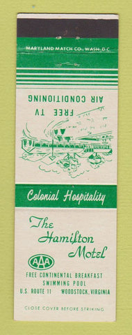 Matchbook Cover - Hamilton Motel Woodstock VA