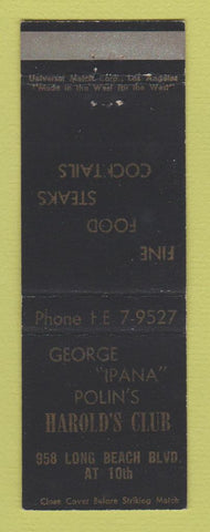 Matchbook Cover - George Ipana Polin's Harold's Club Long Beach CA