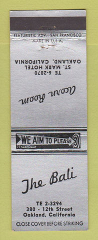 Matchbook Cover - The Bali Acorn Room Oakland CA