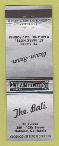 Matchbook Cover - The Bali Acorn Room Oakland CA WEAR