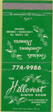 Matchbook Cover - Hillcrest Dining Room Wauwatosa WI 30 Strike