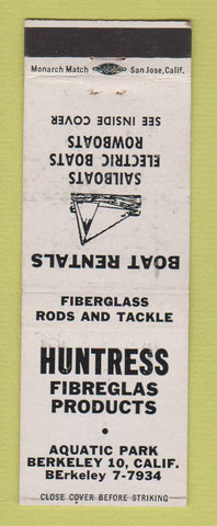 Matchbook Cover - Huntress Fibreglas Products Boat Rentals Berkeley CA WEAR