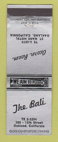 Matchbook Cover - The Bali Acorn Room Oakland CA