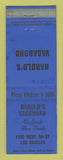 Matchbook Cover - Harold's Vagabond Restaurant Los Angeles CA WEAR