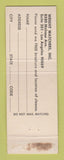 Matchbook Cover - Weight Watchers Weight Loss Los Angeles CA