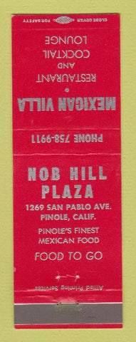 Matchbook Cover - Mexican Villa Nob Hill Plaza Pinole CA Mexican