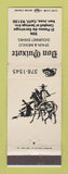 Matchbook Cover - Don Quixote Mexican Restaurant San Jose CA