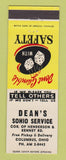 Matchbook Cover - Dean's Sohio oil gas Columbus OH