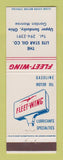 Matchbook Cover - Fleet Wing oil gas Lite Star Upper Sandusky OH