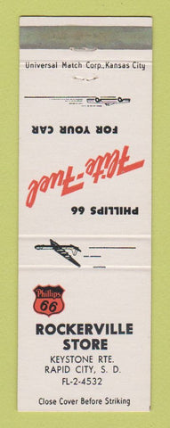 Matchbook Cover - Phillips 66 oil gas Rockerville Store Rapid City SD