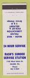 Matchbook Cover - Rash's Sunoco oil gas Salem VA