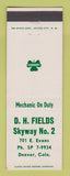 Matchbook Cover - Shamrock oil gas DH Fields Denver Colorado