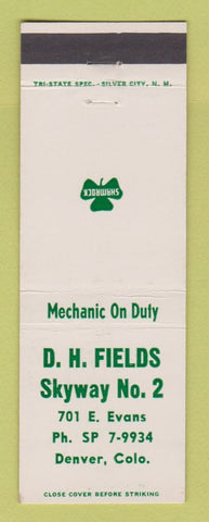 Matchbook Cover - Shamrock oil gas DH Fields Denver Colorado