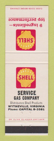 Matchbook Cover - Shell oil gas Wytheville VA