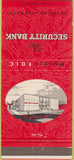 Matchbook Cover - Security Bank Harrison AR 30 Strike