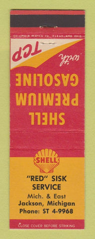Matchbook Cover - Shell oil gas Red Sisk Jackson MI