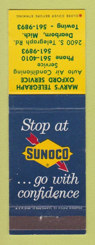 Matchbook Cover - Sunoco oil gas Marv's Dearborn MI