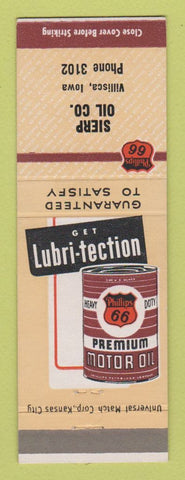 Matchbook Cover - Phillips 66 oil gas Sierp Villisca IA